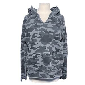 NILI LOTAN Women’s Distressed Gray Camo Hooded Sweatshirt